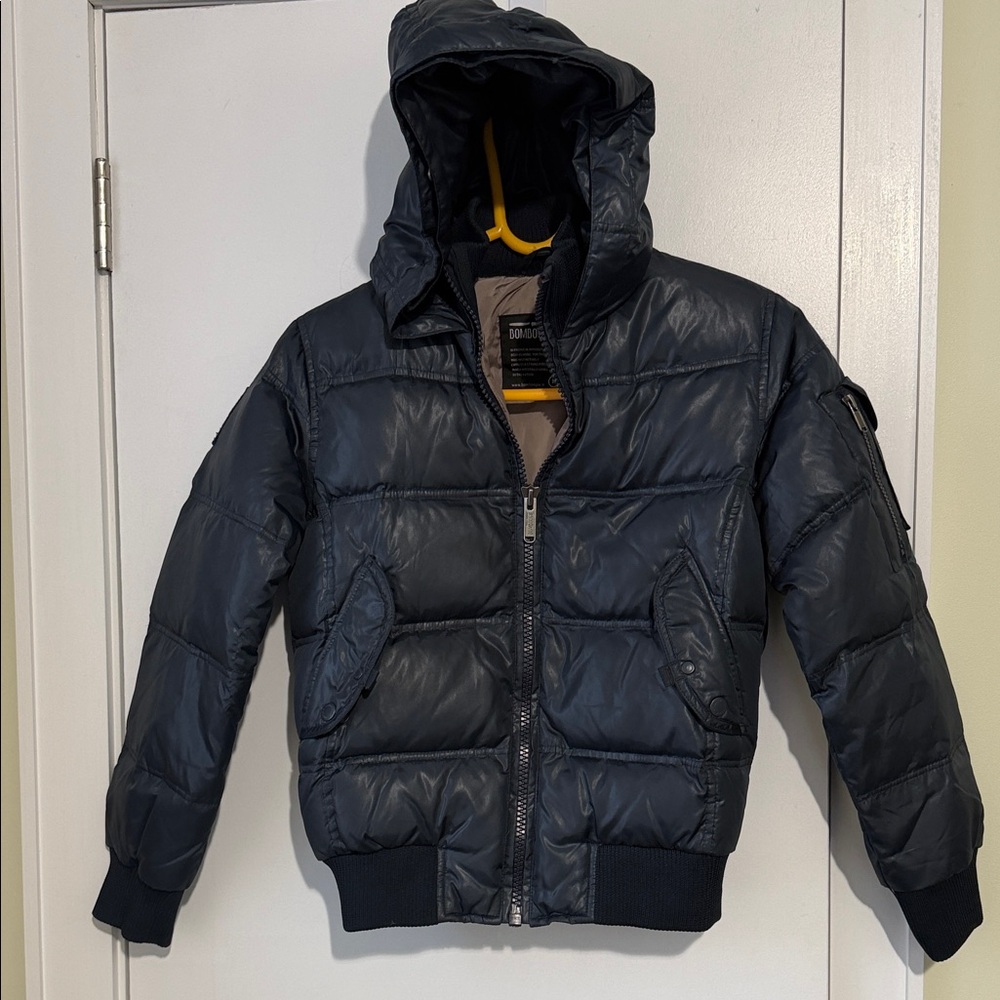 Navy Puffer Jacket with Hoodie size 12